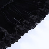 Gothic Velvet High Waist Lace Ruffle Skirt