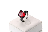 LARGE OVAL PINK/BLACK CUBIC ZIRCONIA RING