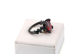 LARGE OVAL PINK/BLACK CUBIC ZIRCONIA RING