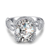 LARGE OVAL PINK/BLACK CUBIC ZIRCONIA RING