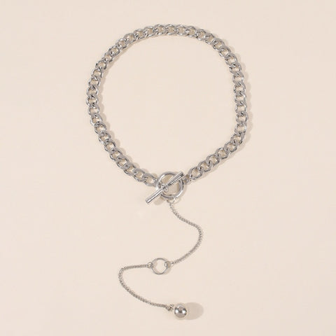 Silver Curb Chain Bracelet with A Hook Clasp 17cm (6.69in)