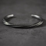 Dark Grey Double Wired Braided Bracelet