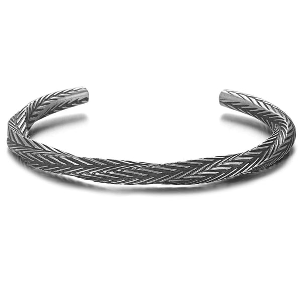 Dark Grey Double Wired Braided Bracelet