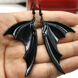 Black Vampire Bat Wing Earrings
