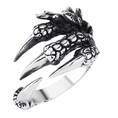 Silvery Vintage Dragon Claw Ring
