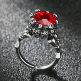 Romantic Goth Cubic Ziconia Silver Plated Vintage Ring