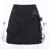Harajuku Punk Style Semi-High Waist Mini Skirt