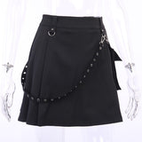 Harajuku Punk Style Semi-High Waist Mini Skirt