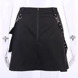 Harajuku Punk Style Semi-High Waist Mini Skirt
