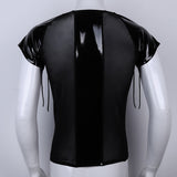 Mesh See Through T-Shirt with Latex details