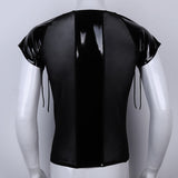 Mesh See Through T-Shirt with Latex details