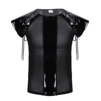 Mesh See Through T-Shirt with Latex details