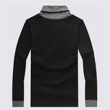 Men's long sleeved v-neck cotton t-shirt