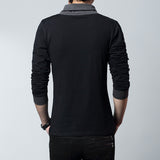 Men's long sleeved v-neck cotton t-shirt