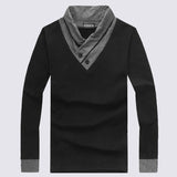 Men's long sleeved v-neck cotton t-shirt