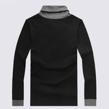 Men's long sleeved v-neck cotton t-shirt