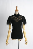 Gothic Punk Women's Shirt with Lace and Net