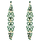 Romantic Goth Rhinestone Long Drop Earrings