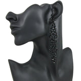 Romantic Goth Rhinestone Long Drop Earrings