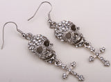 Skull Rhinestone Dangle Earrings