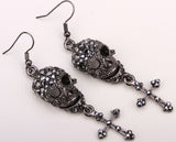 Skull Rhinestone Dangle Earrings