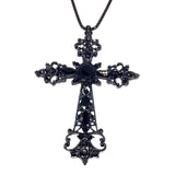Large Black Vintage Gothic Style Crucifix Pendant