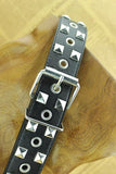 1977 Punk Style Black Metal Studded Leather Belt