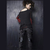 Punk Rock/Gothic Top with Mesh and Grommets