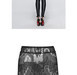 Punk Gothic Mini Women Lace Skirt