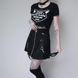 Punk Gothic A Line Skirt with Zippers