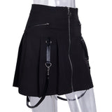 Punk Gothic A Line Skirt with Zippers
