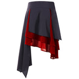 Faux Leather Asymmetric High Waist Skirt