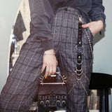 Punk Rock Leg Garter with Chains and Rivet Spikes