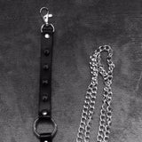 Punk Rock Leg Garter with Chains and Rivet Spikes