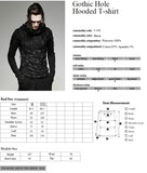 Men's Punk Rock/Street Punk Black Long Sleeve Men's shirt with hood