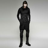 Men's Punk Rock/Street Punk Black Long Sleeve Men's shirt with hood