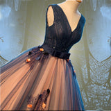 Soft Gothic Sleeveless Lace Up Wedding Dress